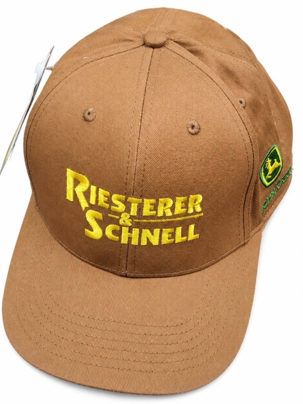 John Deere Riesterer & Schnell Brown Tan Snapback Hat NWT